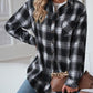 Plaid Button Up Dropped Shoulder Outerwear