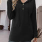 Half Button Up Drawstring Hoodie