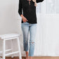 Round Neck Buttoned Long Sleeve T-Shirt