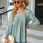 Full Size Square Neck Puff Sleeve Blouse
