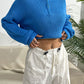 Quarter Zip Dropped Shoulder Sweater