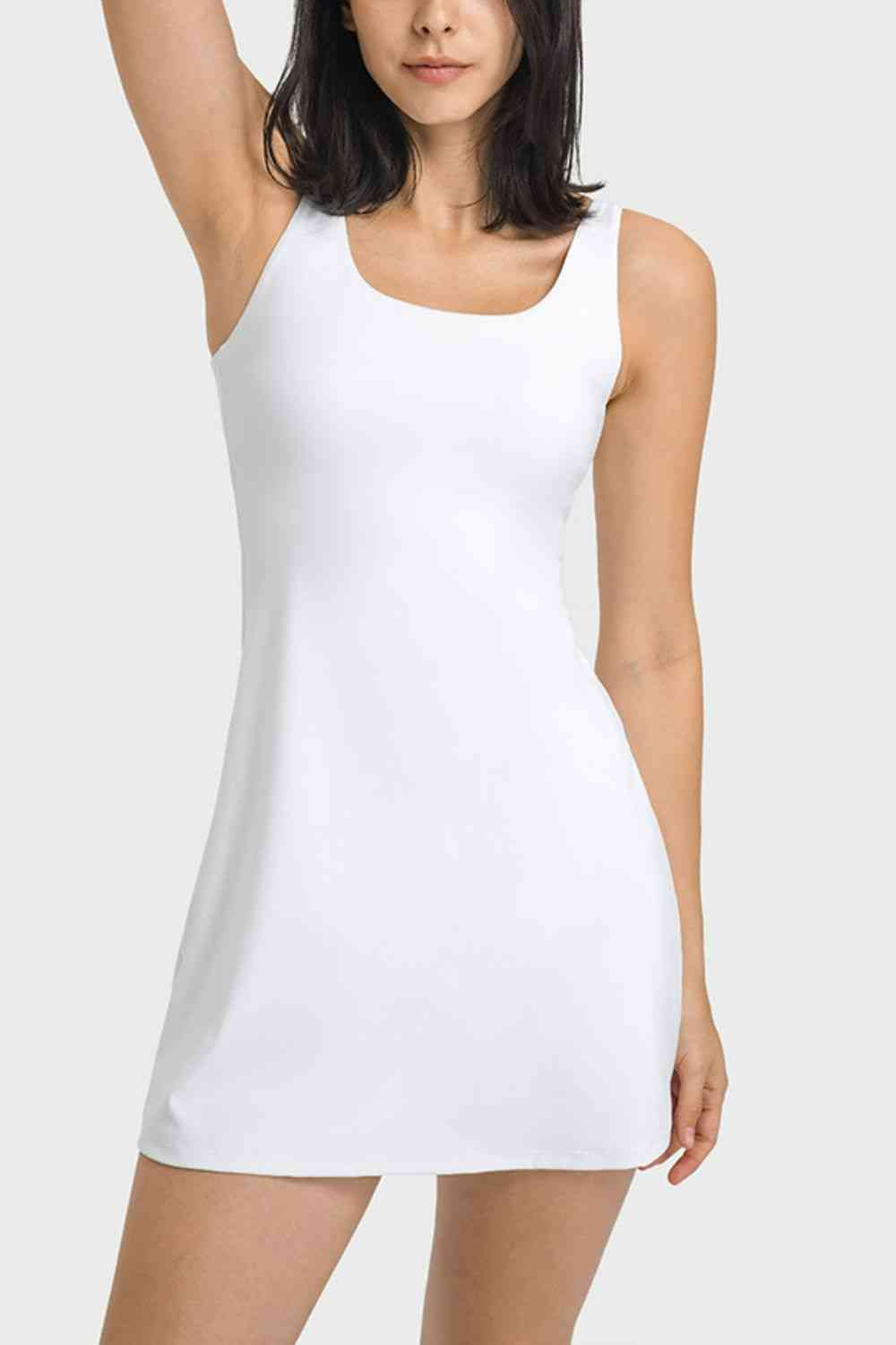 Women's Cressida Square Neck Sports Tank Dress with Full Coverage Bottoms