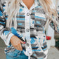 Printed Button Up Long Sleeve Shirt