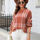 Printed Round Neck Dropped Shoulder Sweater