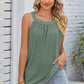 Openwork Round Neck Wide Strap Tank