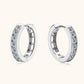 Moissanite 925 Sterling Silver Huggie Earrings | Length 0.65" Carat 0.96 Weight 0.08oz