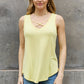 BOMBOM Criss Cross Front Detail Sleeveless Top in Butter Yellow 🦋