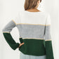 Color Block Horizontal Ribbing Sweater