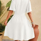Ruched Surplice Short Sleeve Dress