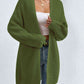 Open Front Dropped Shoulder Slit Cardigan