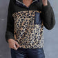 Leopard Quarter-Snap Teddy Sweatshirt