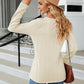 Full Size Cable-Knit Long Sleeve V-Neck T-Shirt