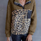 Leopard Quarter-Snap Teddy Sweatshirt