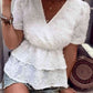 Surplice Neck Layered Peplum Top