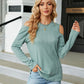 Full Size Dropped Shoulder Long Sleeve Blouse