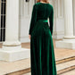 OhSoMaxi Tie Front Round Neck Long Sleeve Maxi Dress