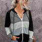 Full Size Zip-Up Raglan Sleeve Openwork Hooded Cardigan