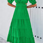 Tie Back Short Sleeve Tiered Dress