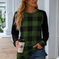 Women's Jasira Plaid Round Neck Long Sleeve T-Shirt