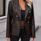 Button Up Collared Neck Blazer