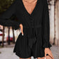 BodatiousJumpers Long Flounce Sleeve V-Neck Romper