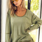 BiBi Waffle Knit Contrast Trim Long Sleeve T-Shirt - Brand BiBi