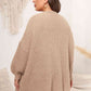Plus Size Open Front Dropped Shoulder Knit Cardigan