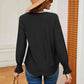 Contrast Flounce Sleeve Blouse