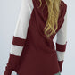 Waffle-knit Raglan Sleeve Zipper Front Hoody