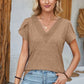 V-Neck Petal Sleeve T-Shirt