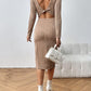 Long Sleeve Slit Midi Dress