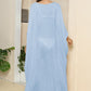 One Size V-Neck Three-Quarter Sleeve Cover-Up