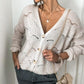 Openwork Button Up Long Sleeve Cardigan