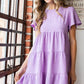 Heimish Full Size Swiss Dot Short Sleeve Tiered Dress
