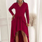 Full Size Lace High-Low V-Neck Dress