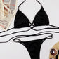 BOLDONE Halter Neck Crisscross Ribbed Bikini Set