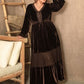 Plus Size V-Neck Balloon Sleeve Maxi Dress