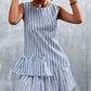 Women's Striped Layered Sleeveless Dress