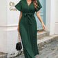 Flutter Sleeve Belted Surplice Midi Dress