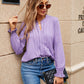 Full Size Pleated Notched Neck Flounce Sleeve Blouse