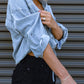 Full Size Tie Detail Denim Top