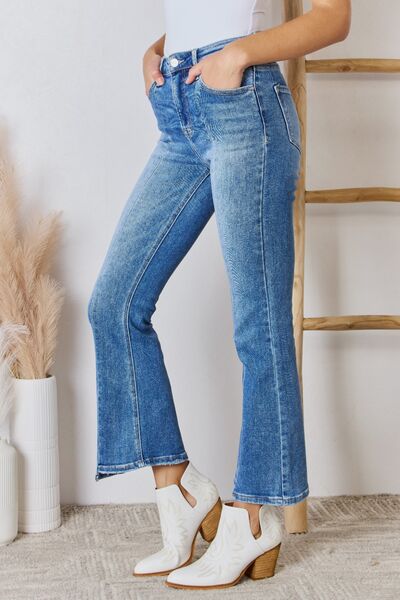 RISEN Full Size High Rise Ankle Flare Jeans *