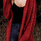 FULL SIZE Open Front Dropped Shoulder Cardigan with Pockets