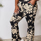 Heimish Full Size High Waist Floral Flare Pants