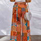 Bohemian Woman Patchwork Drawstring Wide Leg Pants
