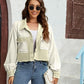 Color Block Crop Jacket with Pockets