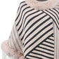 Contrasting Beauty One Size Striped Fringe Hem Poncho