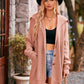 Collared Neck Button-Up Cardigan with Pockets
