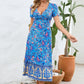 Printed Surplice Short Sleeve Dress