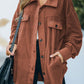 Button Up Collared Neck Long Sleeve Jacket